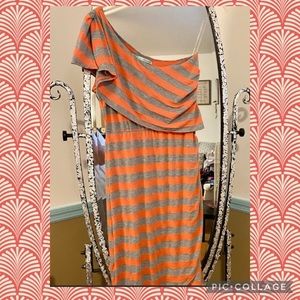 Orange 🍊Gray Striped Dress